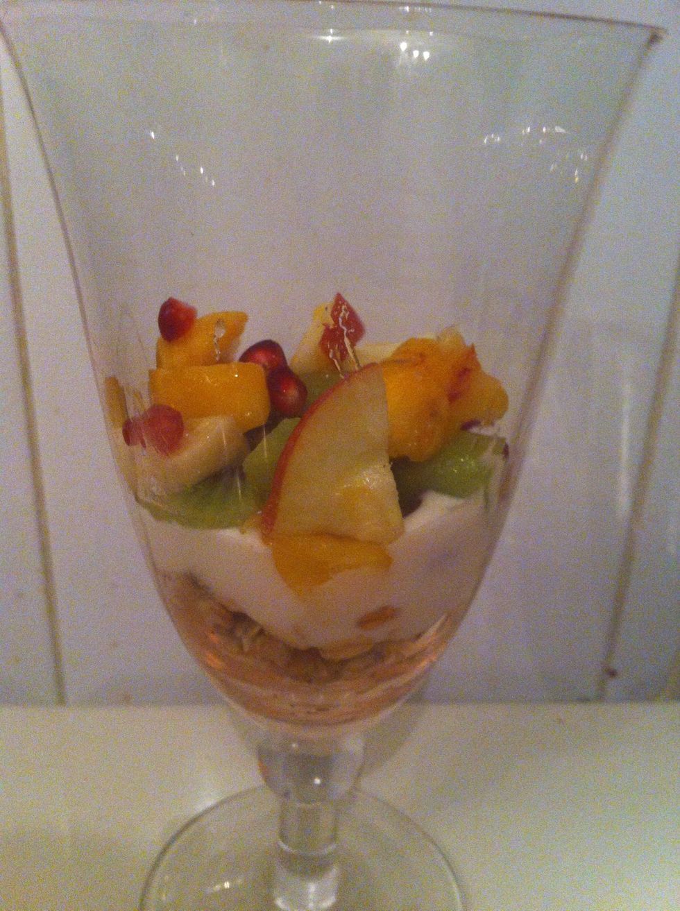 Then add  your fruits.