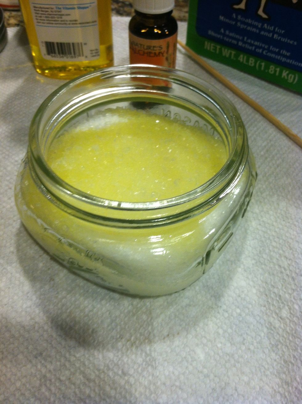 Then add your jojoba oil, castile soap and your lavender oil