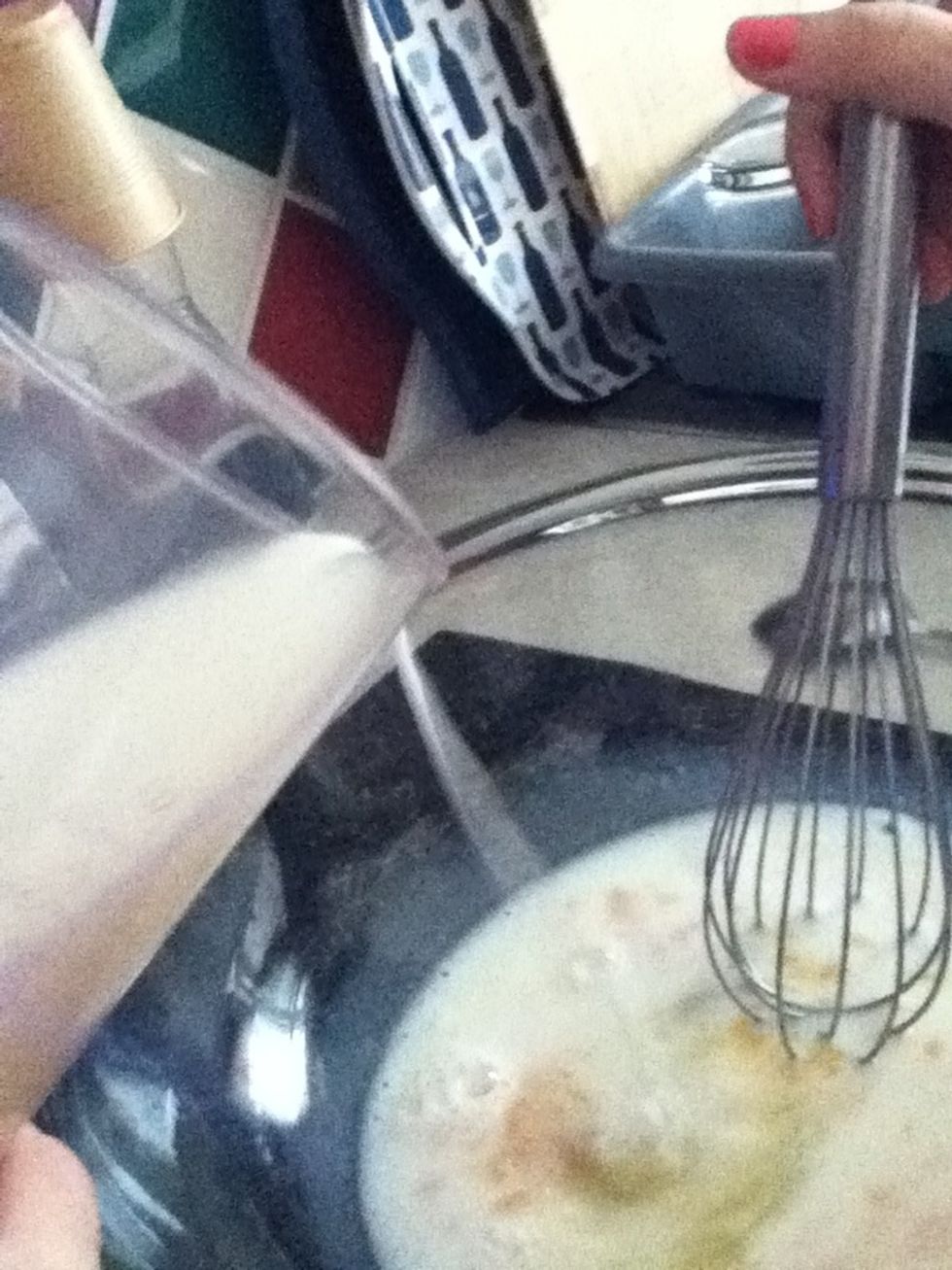Then add your milk inside the bowl