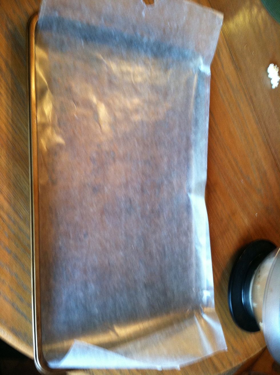 Then add your tin foil to the cookie sheet