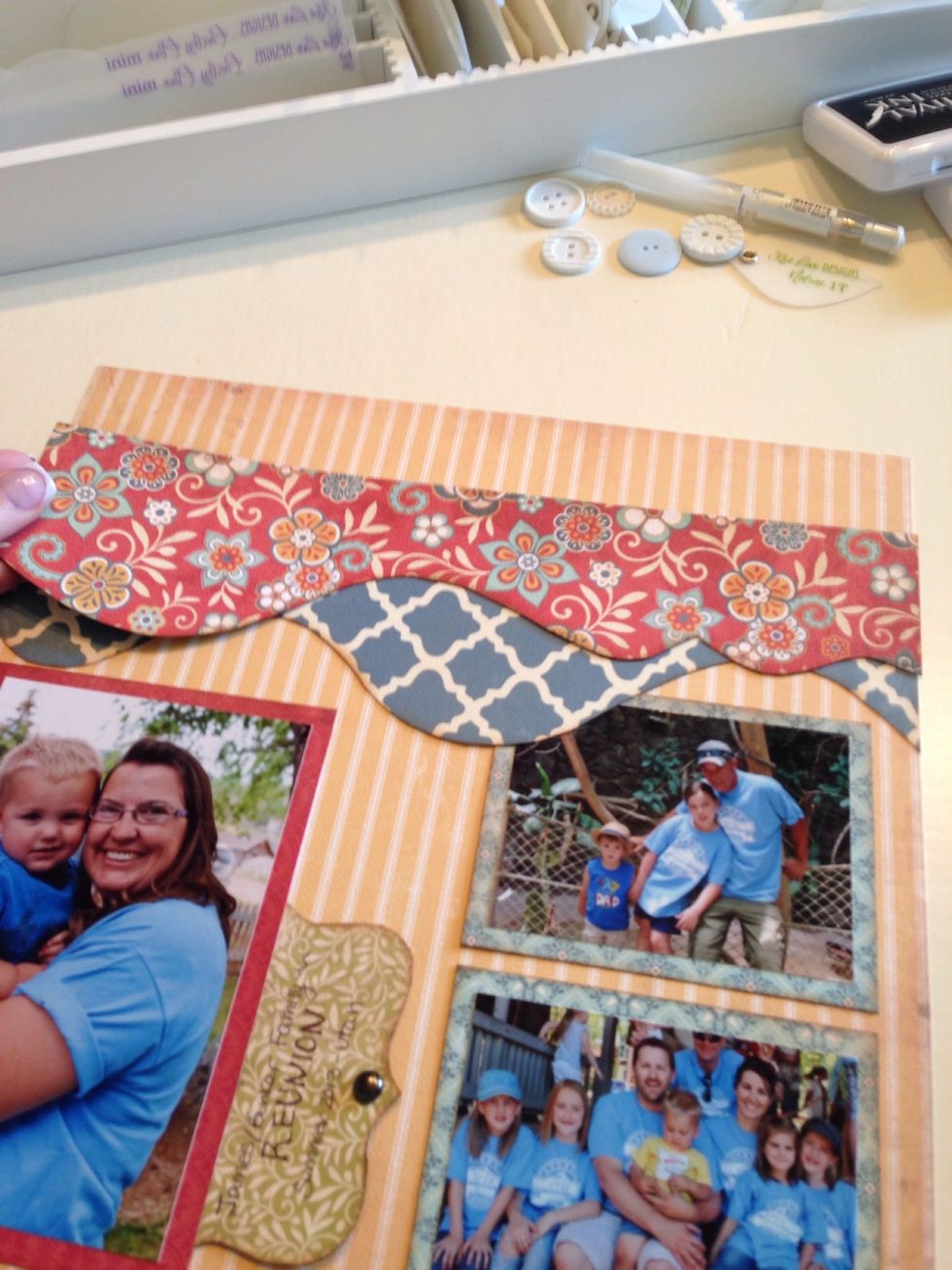 Then adhere the next border depending on your design and how many layers you added.