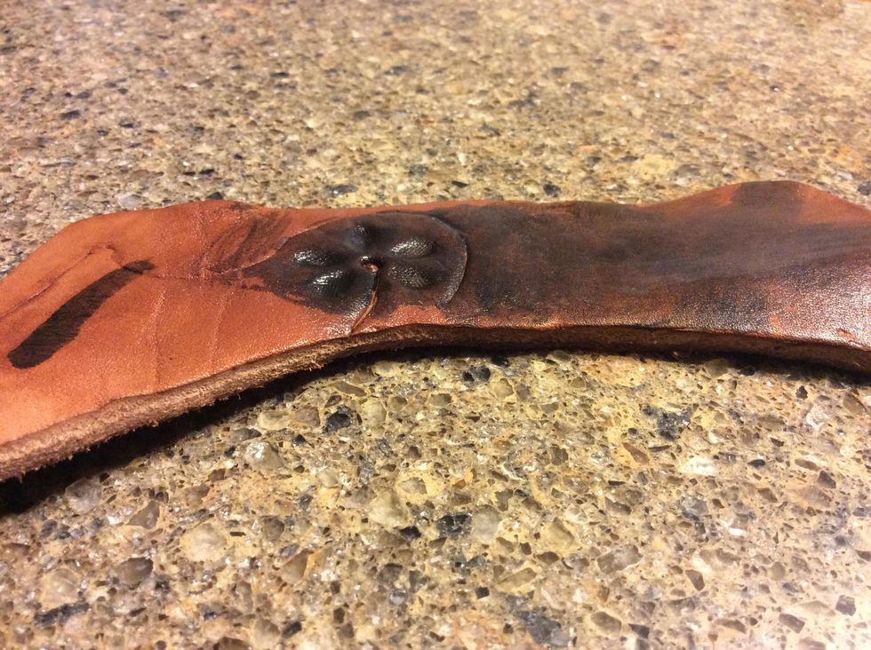 Then apply an even coat of finisher over the entire piece of leather.