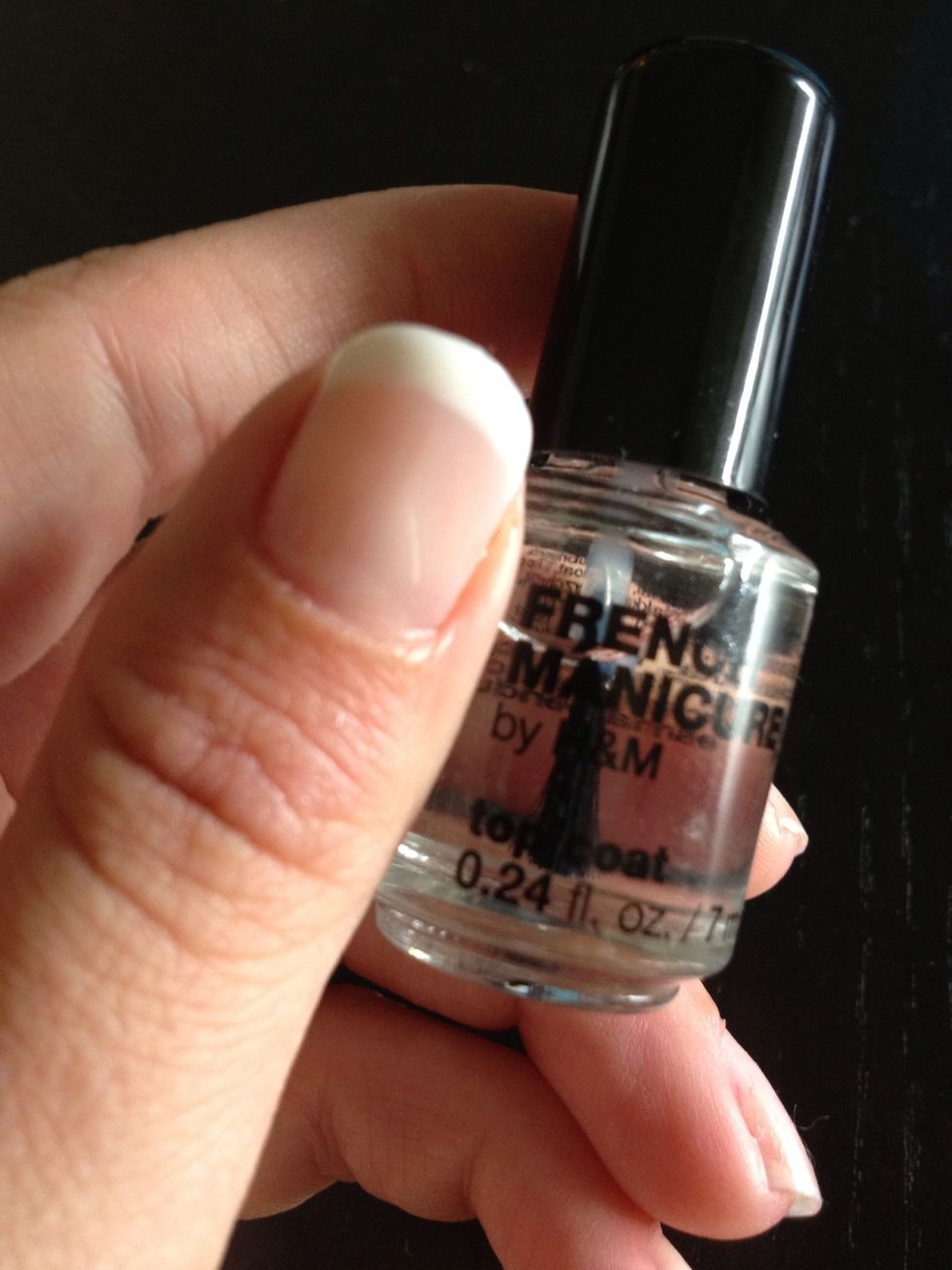 Then apply top coat. Let it dry. And You are finished.