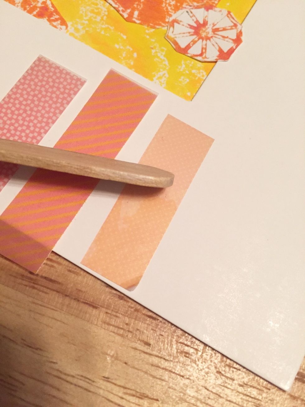 then apply washi tape Rub-onz to mat.