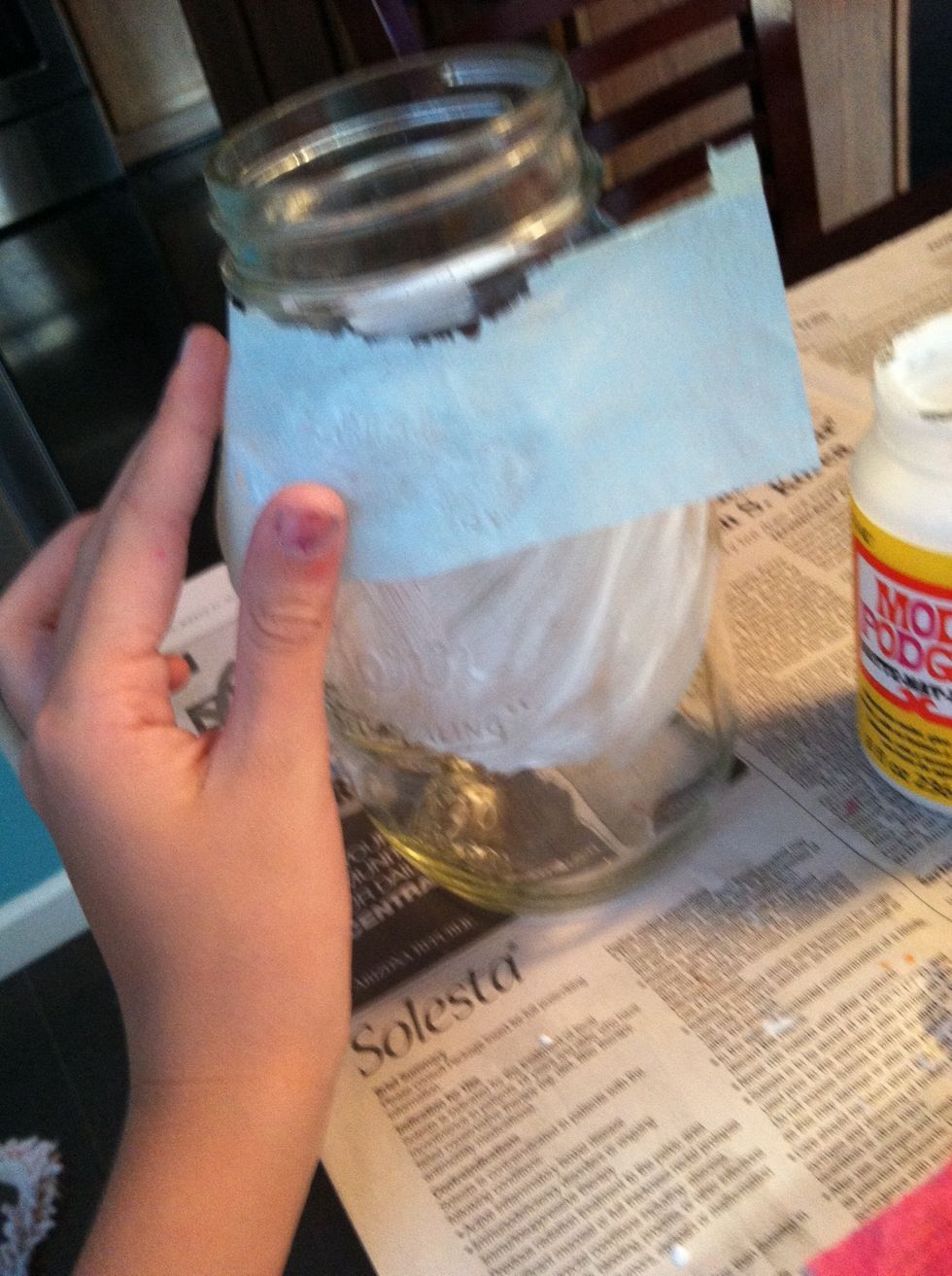 Then, apply your tissue paper to the selected area.