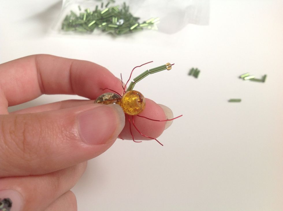 Then at the end, put on a little gold bead. That will be the foot.