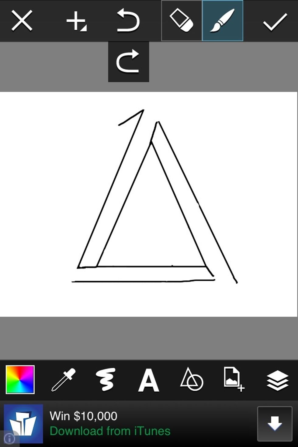 Then at the upper side, draw a little line.. Just look at the picture