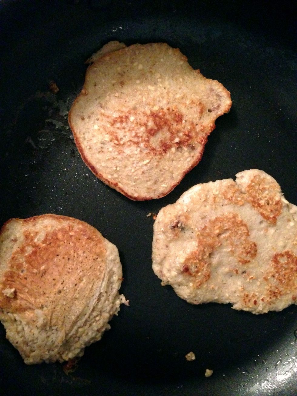Then bake the pancakes! Sorry I never get them circular ;)