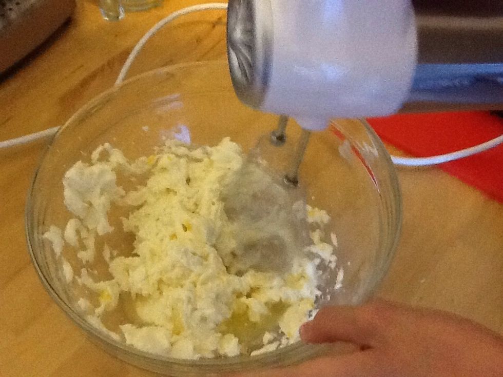 Then beat the mascarpone, icing sugar, lemon zest and juice until soft