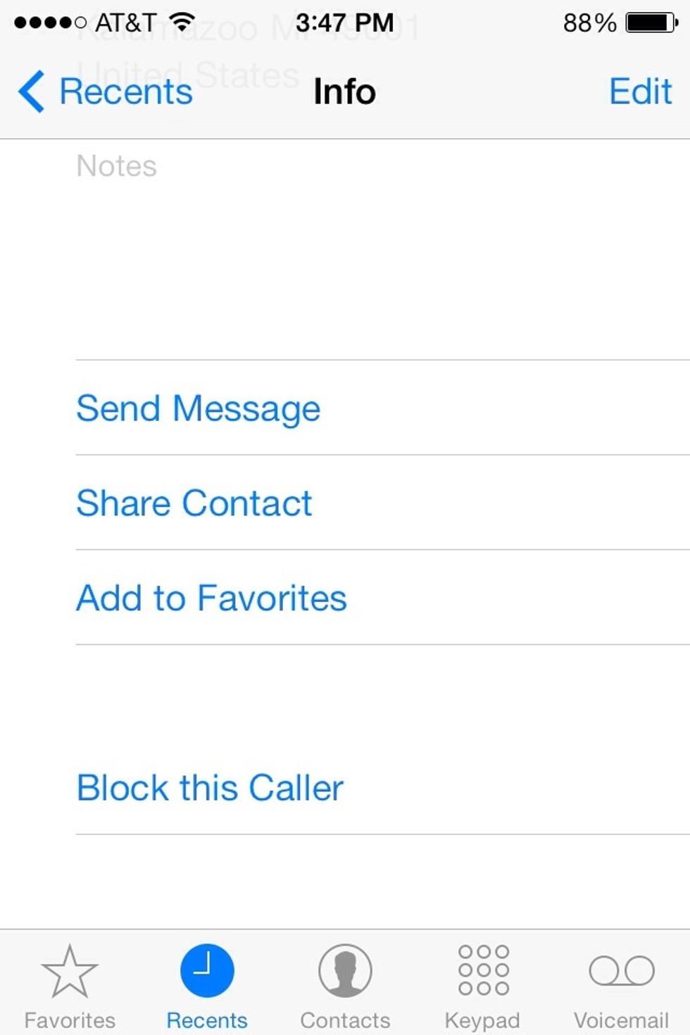 Then "Block this caller". They're now blocked.