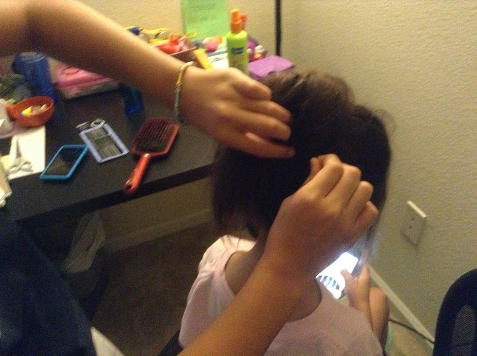 Then bobby pin on the way around to secure