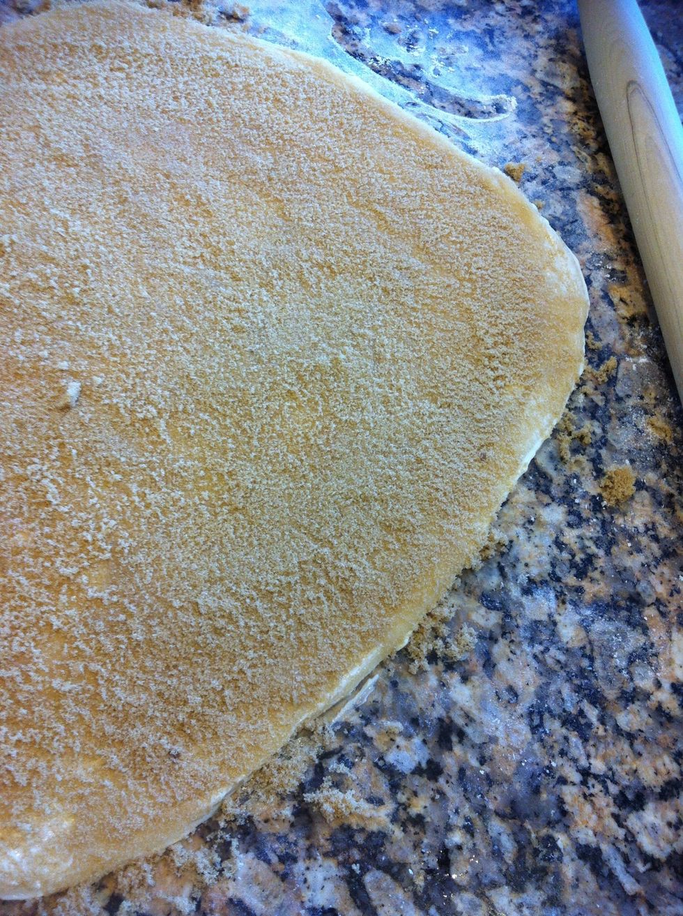 Then brown sugar. I don't measure I just use as much as I need to cover entire surface