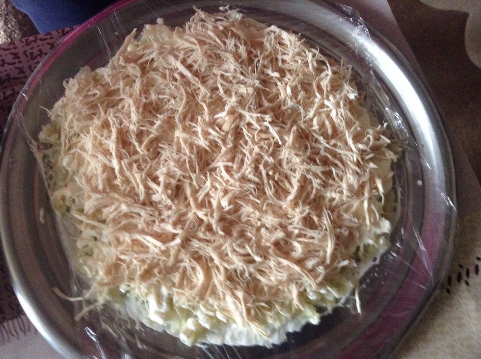 Then chicken and salt-pepper.But no mayonnaise or sour cream.