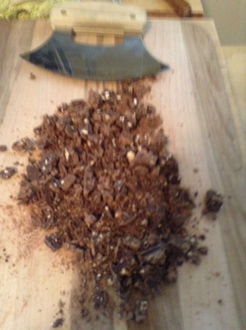 Then chop up Toblerone bar into pieces