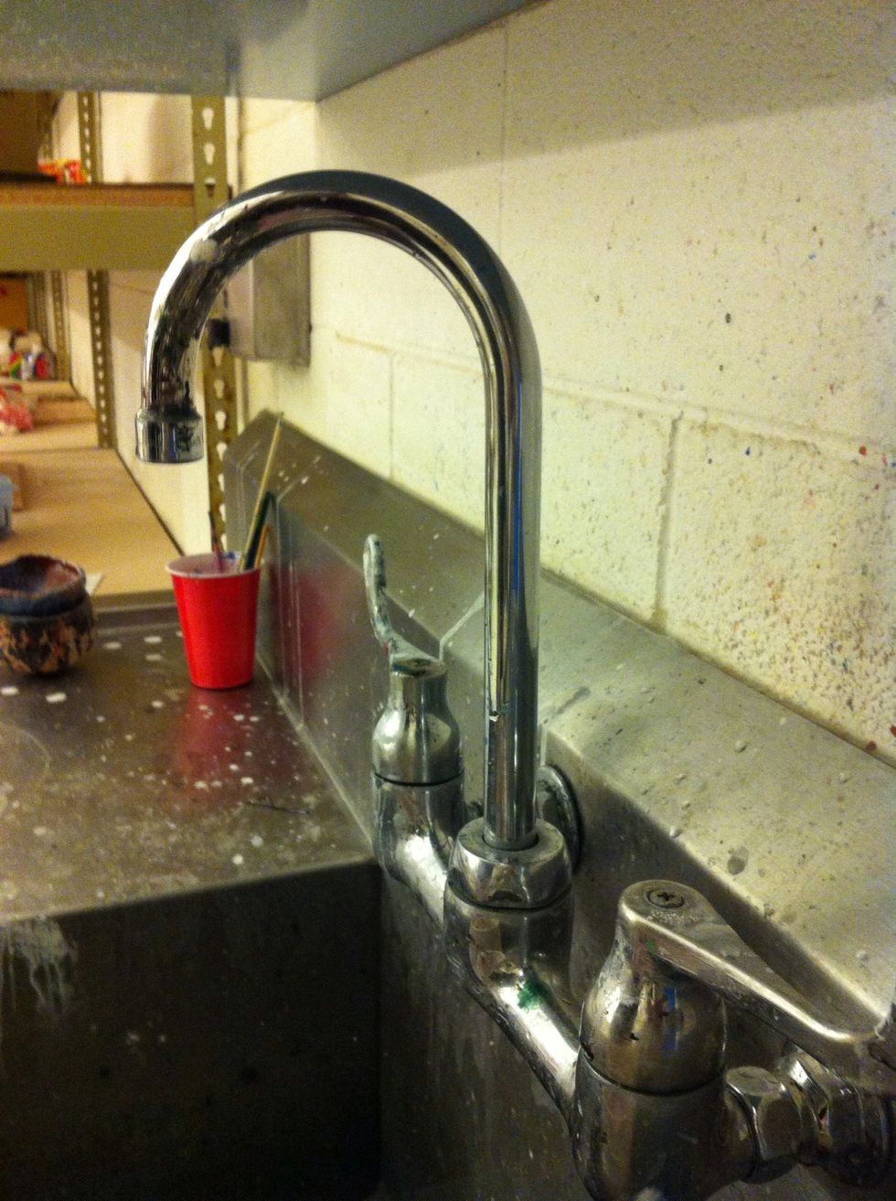 Then clean your bucket and hands in the sink. ABSOLUTELY NO PLASTER should go in the sink.