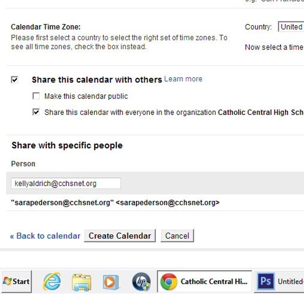Then, click create calendar.