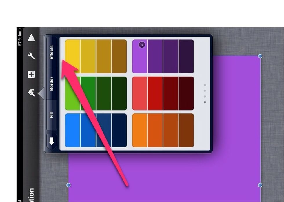 Then click on style options again but instead of clicking on 'fill' up the top click on arrange