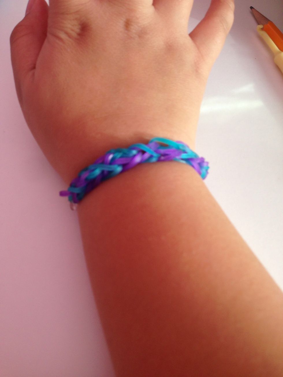 Then clip it on. Then you have your cool diamond bracelet.