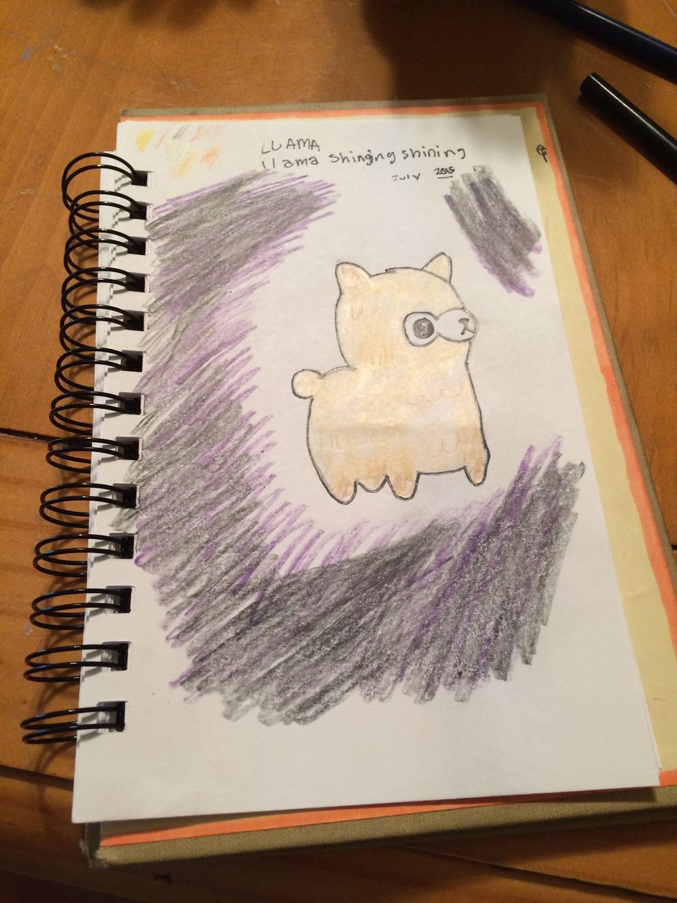 Then color the violet over the black like so then if it isn't dark enough for you then you can go over it in black again\ud83d\udc49\ud83c\udffc