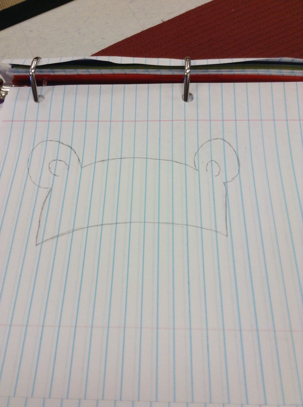 Then connect the ends of the lines with another rainbow shaped line