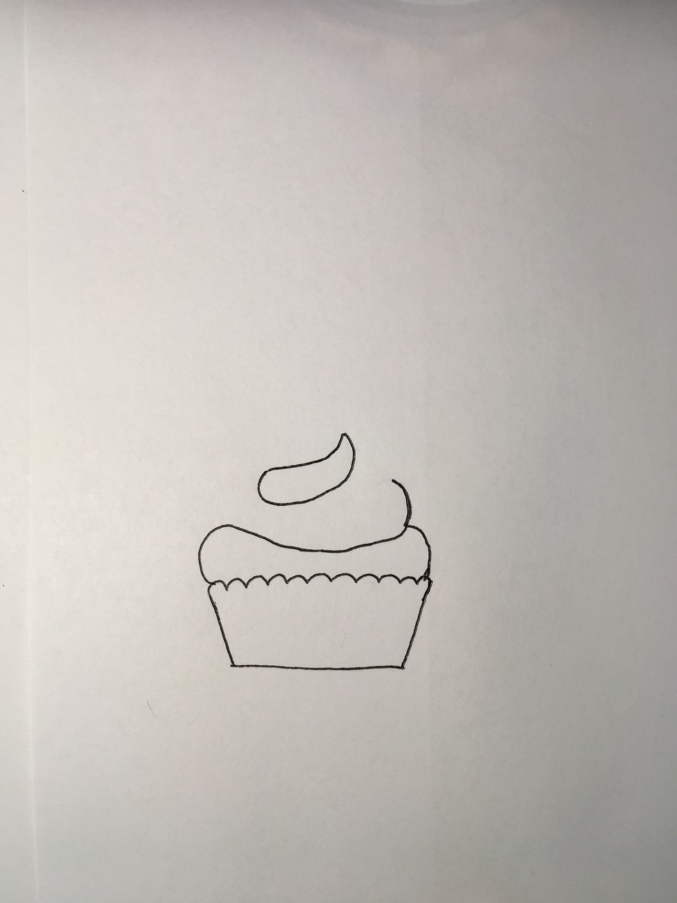 Then connect the sides of the fat U with a curved line.