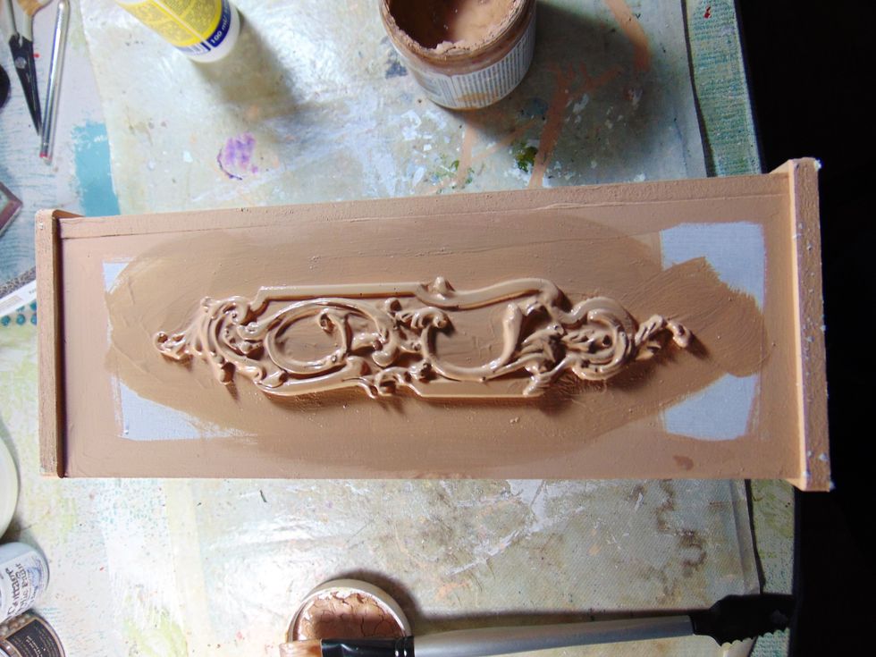 Then cover in the beige/ coloured paint of choice to match the edges.