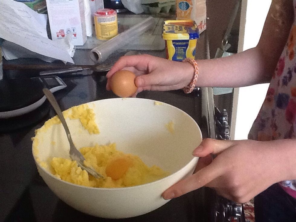 Then crack 2 eggs