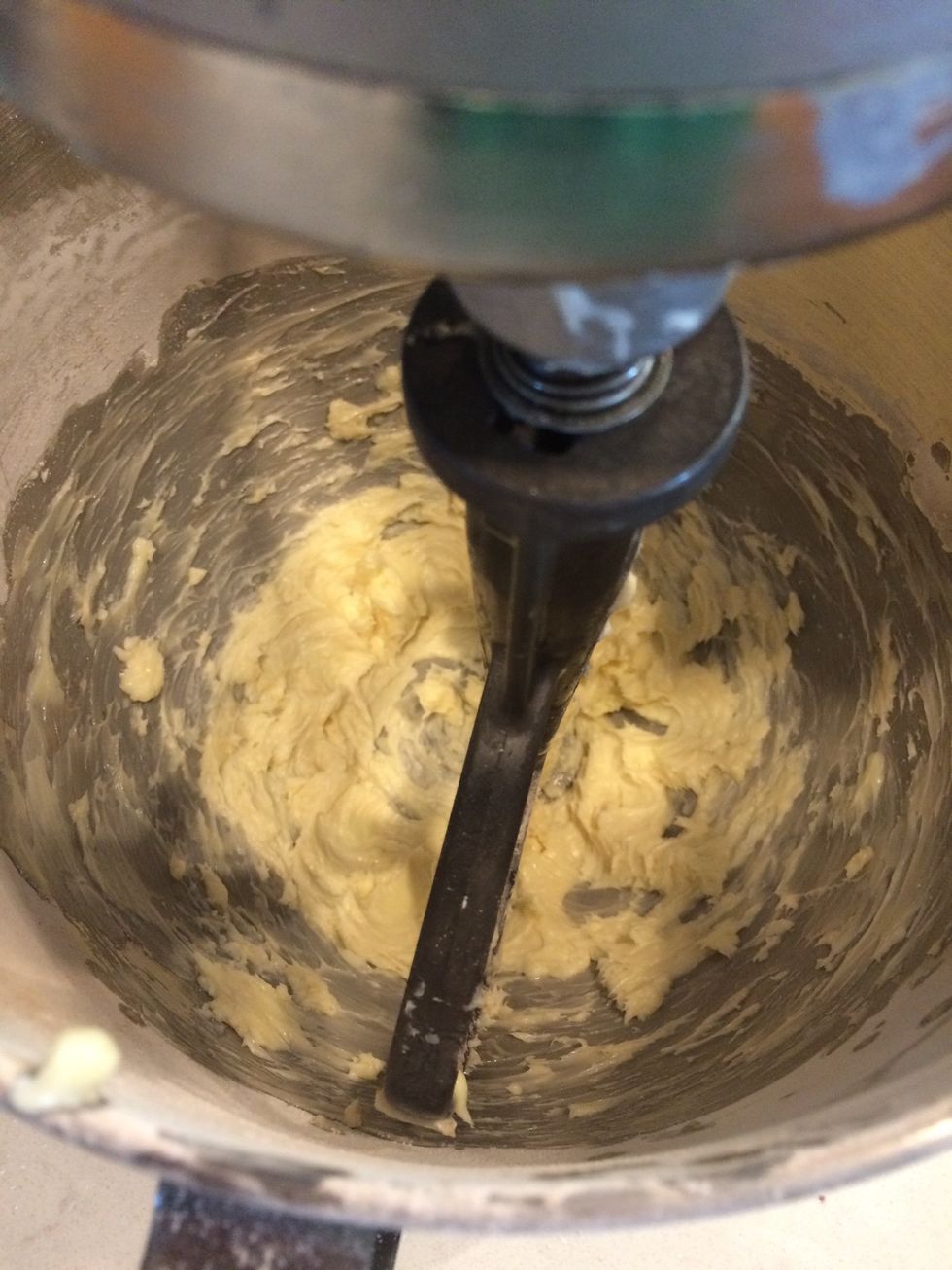 Then cream the butter, sugar and vanilla until smooth.