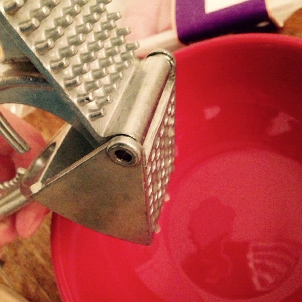 Then crush it inside a small bowl using a garlic crusher