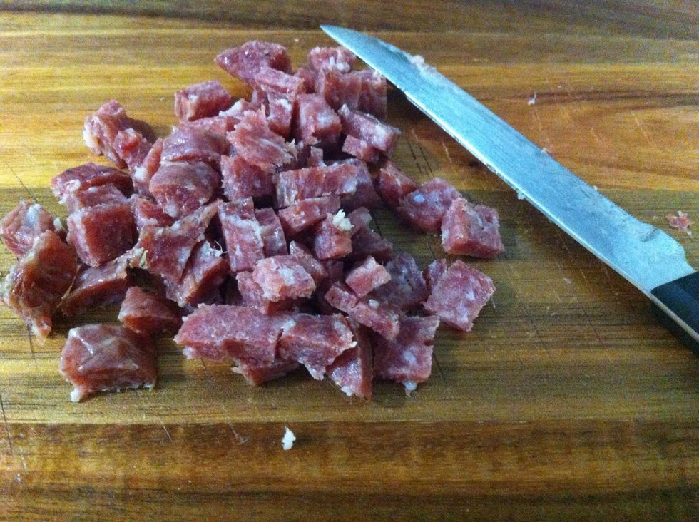 Then cube; I cut mine fairly small as there was not much
