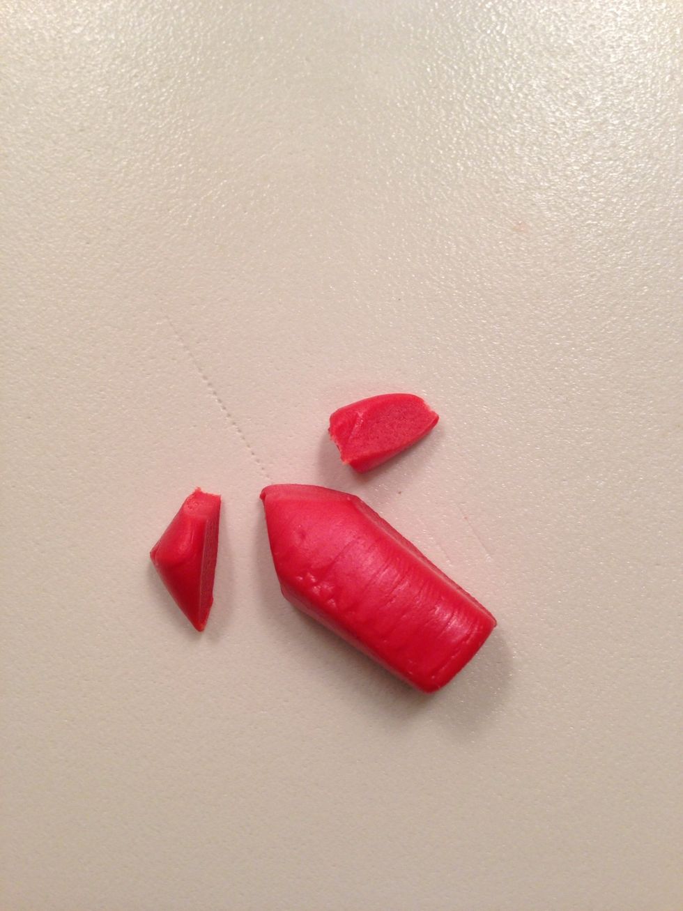 Then cut a point. Smooth the tip with your fingers.