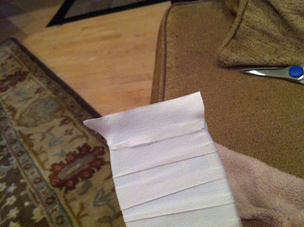 Then, cut individual strips a little longer the the toe itself. Place them just like before. Be sure to cover the toe completely.