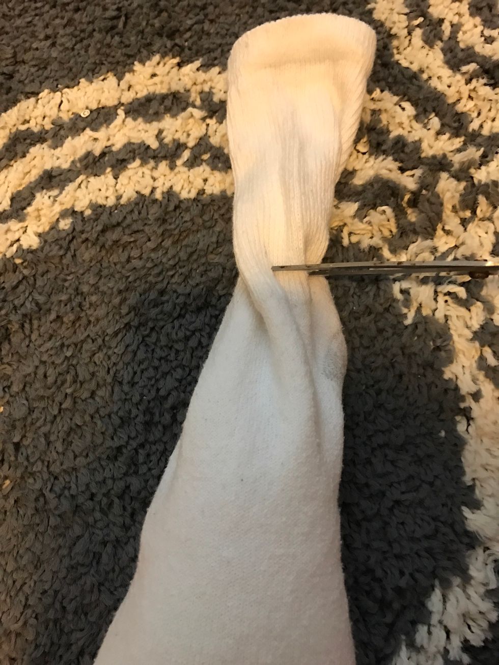 Then cut off any excess sock off