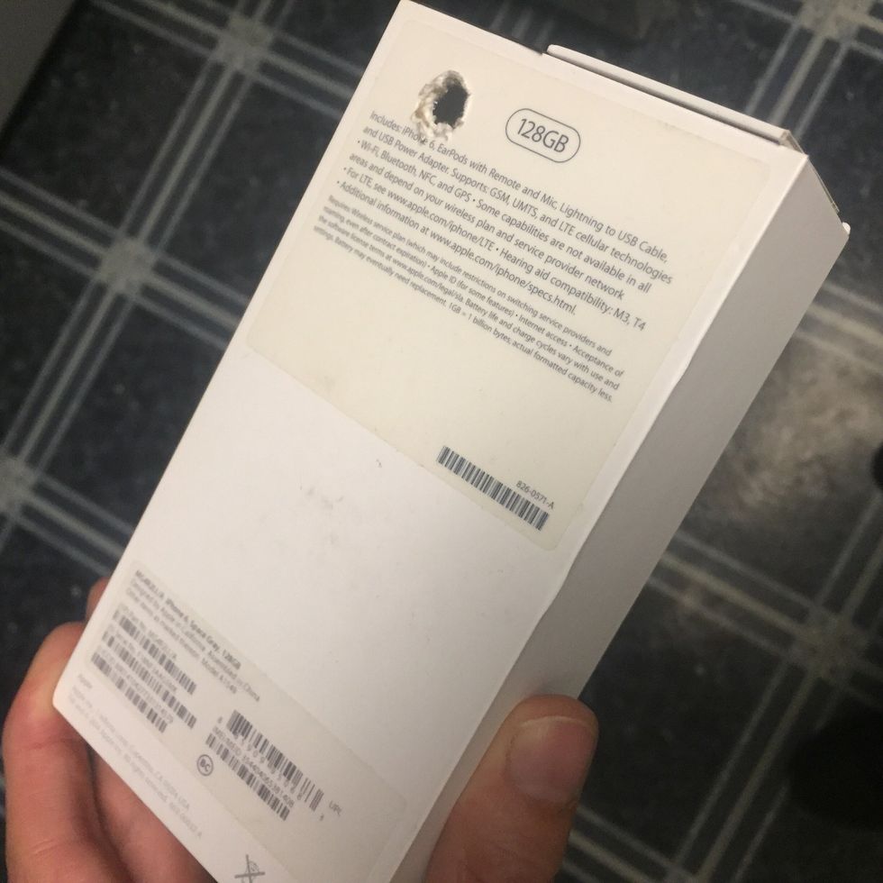 Then cut or drill a hole out of the bottom of the box at that point. To be clear. This is so the camera can look through the bottom of the box when the iPhone is inserted in the viewer.