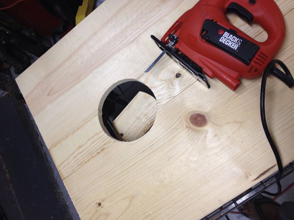 Then cut out with a jig saw