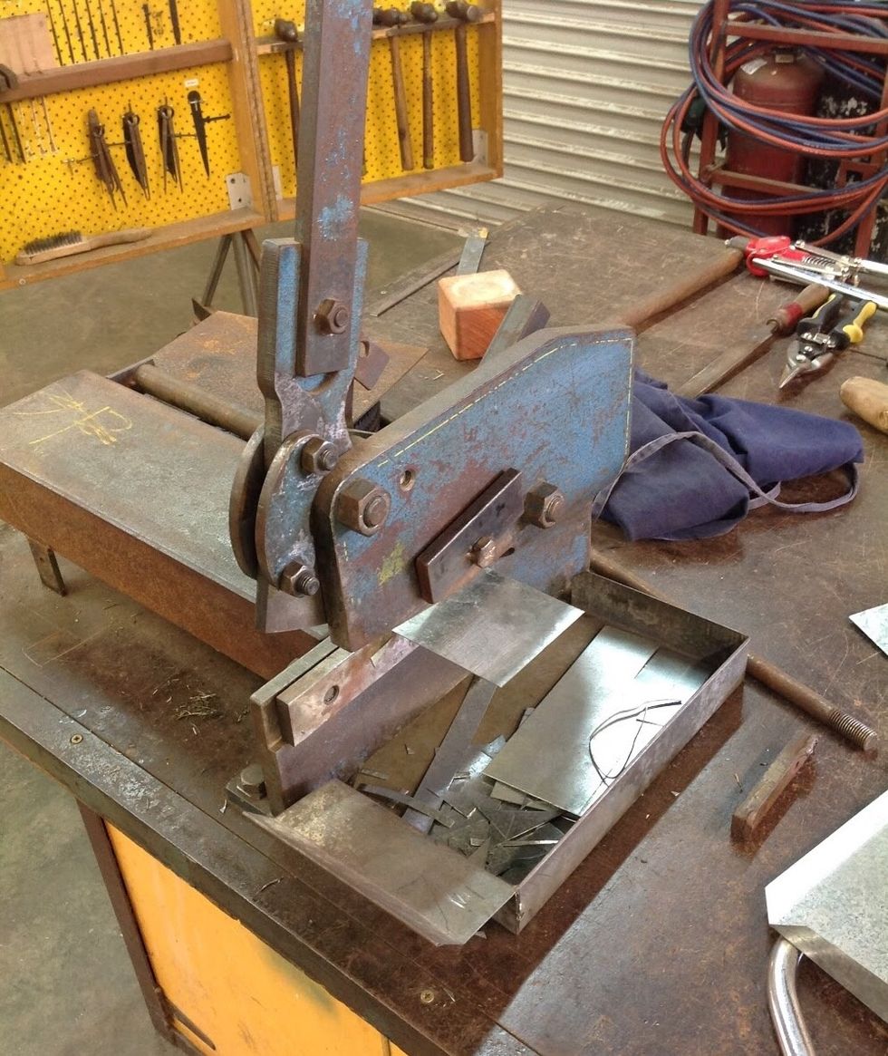 Then cut your sheet metal with the guillotine