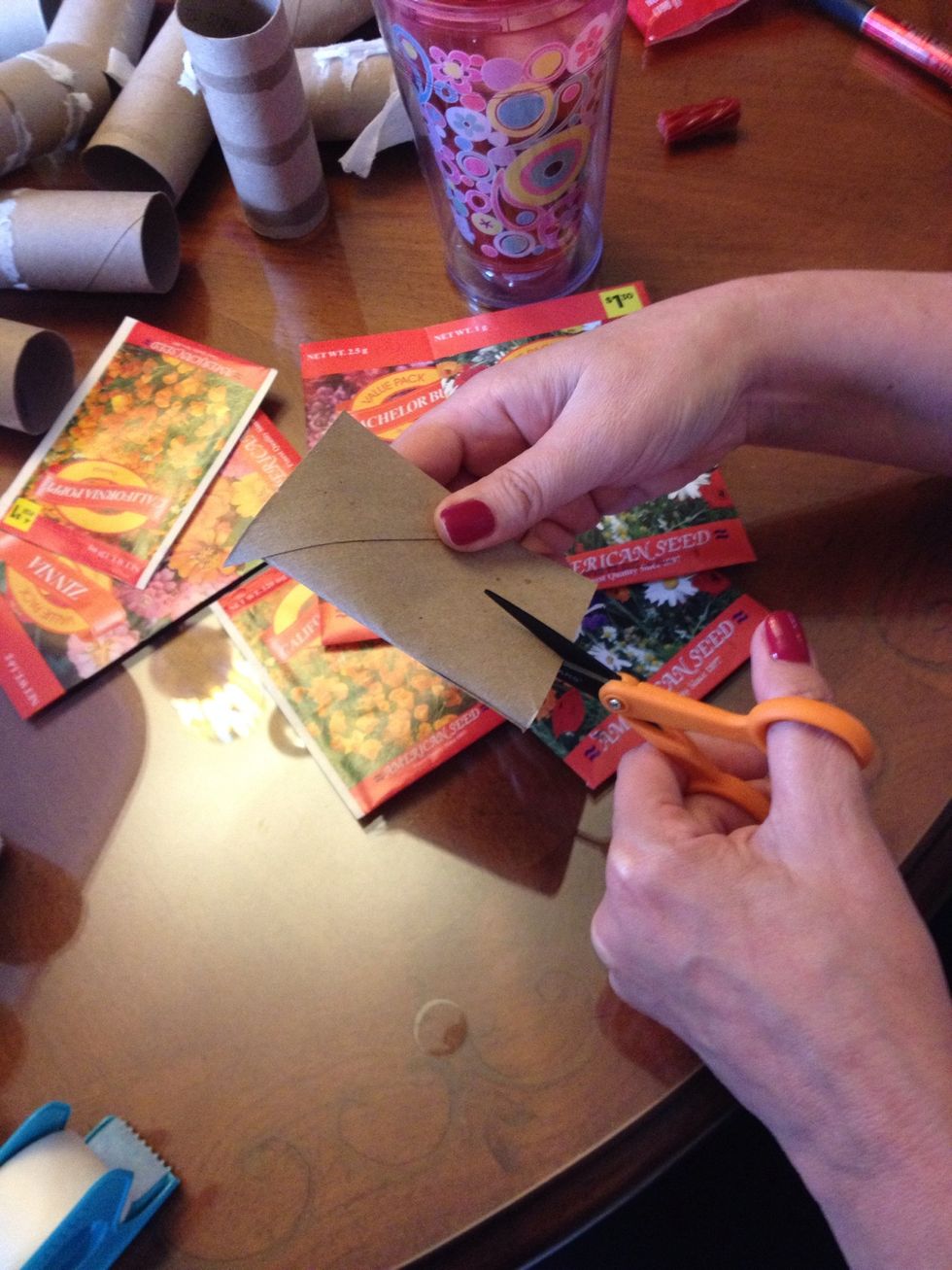 Then cutting another 1-inch strip in the center.