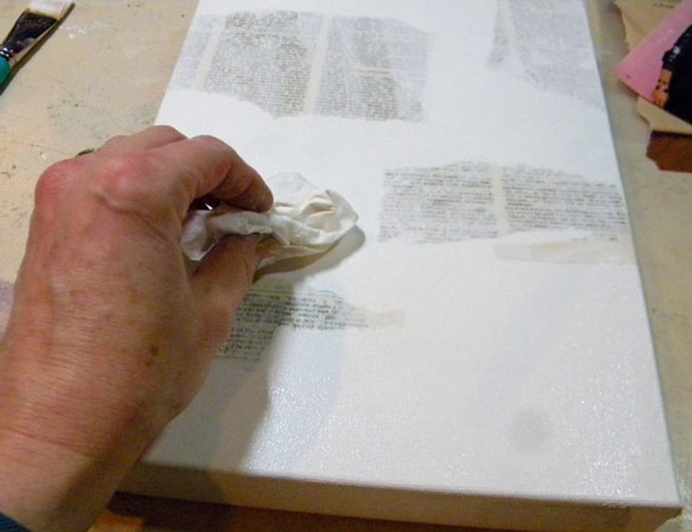 Then dab off randomly with a baby wipe.