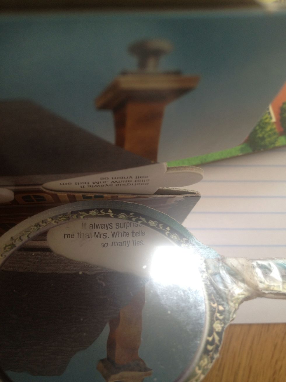Then, decide who you want lying (or no one), by adjusting Inspector Brown's wheel. I don't like Mrs. White so she always lies in my scenarios. Mark his clue and wheel #.
