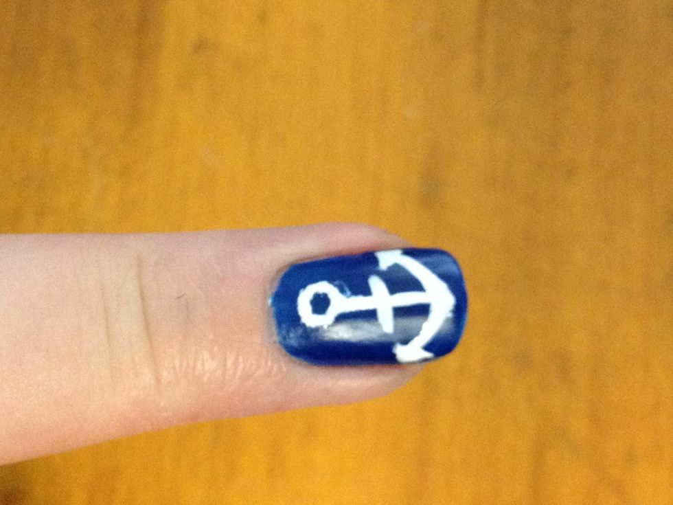 Then do a short line across the middle, and two small triangles on the end if either side of your half circle:)