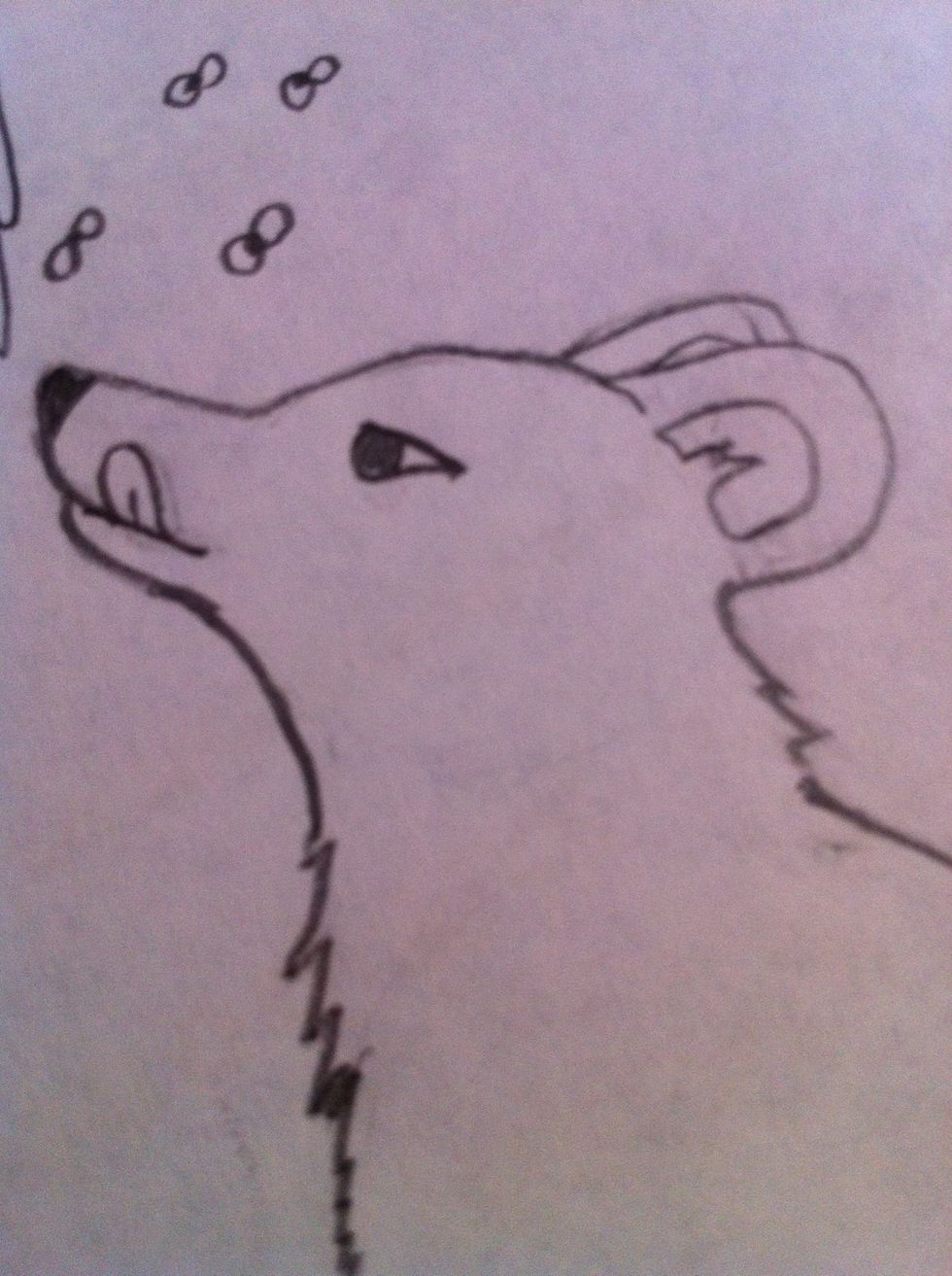 Then do the eye and if you want, I did a tongue because I'm making mine look like its gonna eat honey!