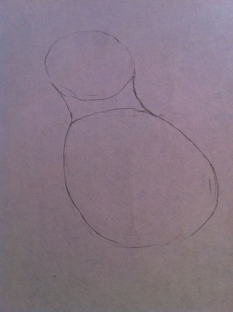 Then do the neck and another light bigger circle for the body!