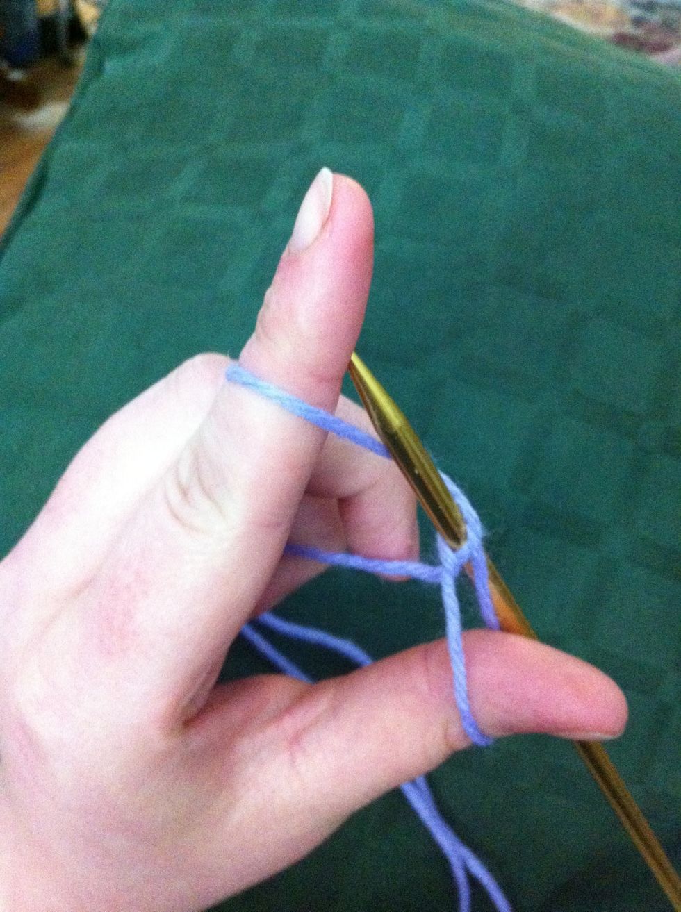 Then down through the loop on your finger