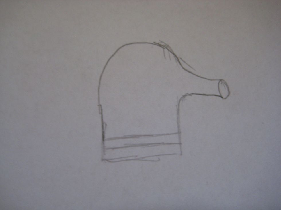 Then draw 2 little lines near the bottom.