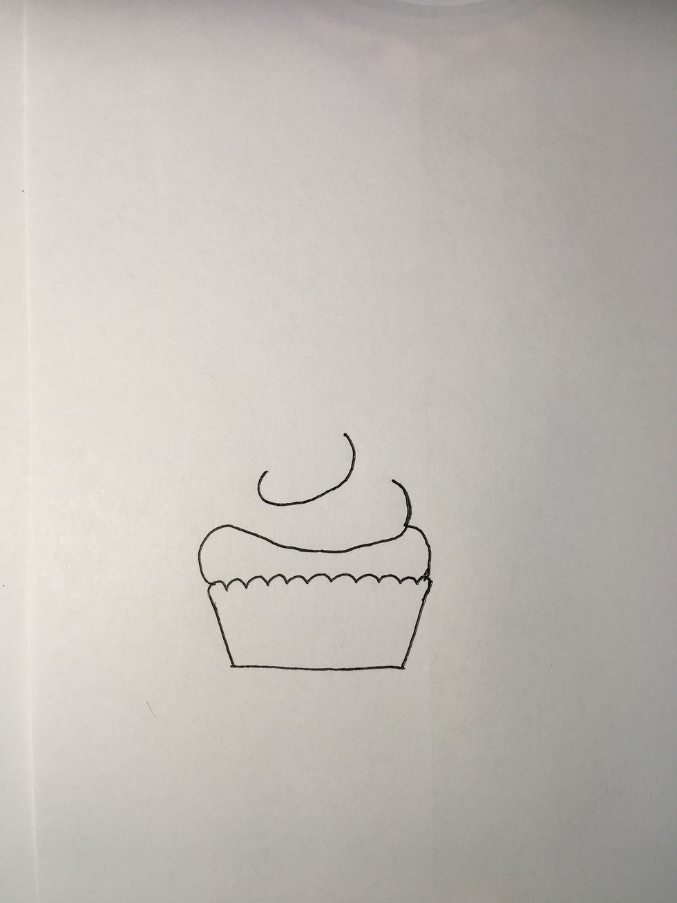 Then draw a fat U above the curved line.