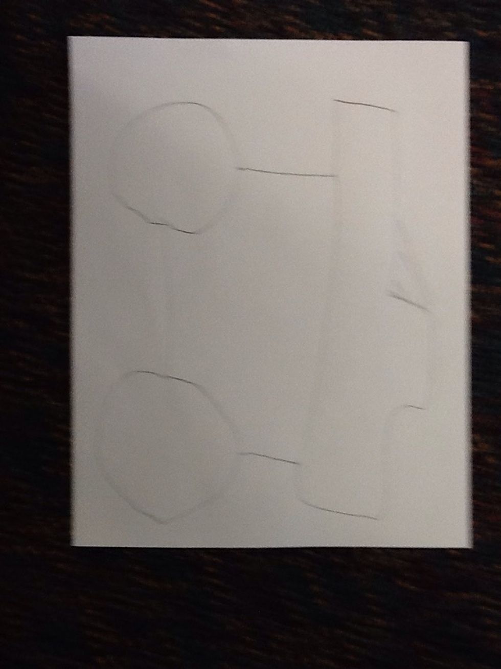 Then Draw a line going up connecting to the two circles and draw a body.