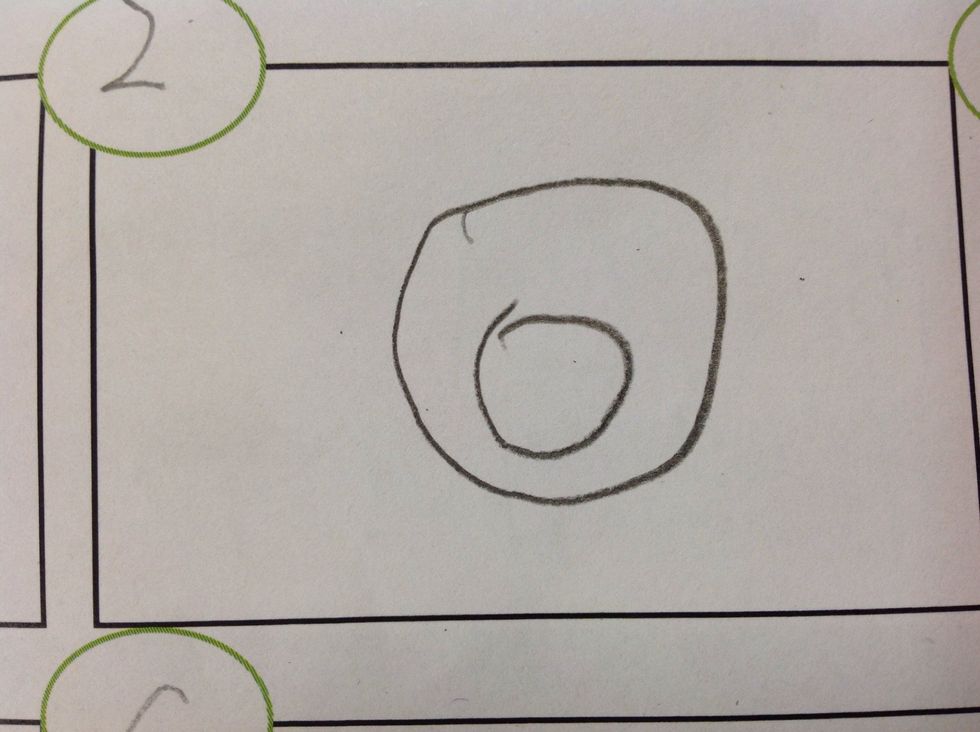 Then draw a medium circle in the big circle.