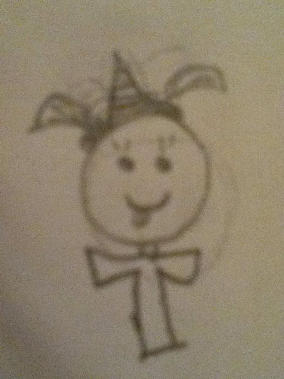 Then draw a neck with a t-shirt