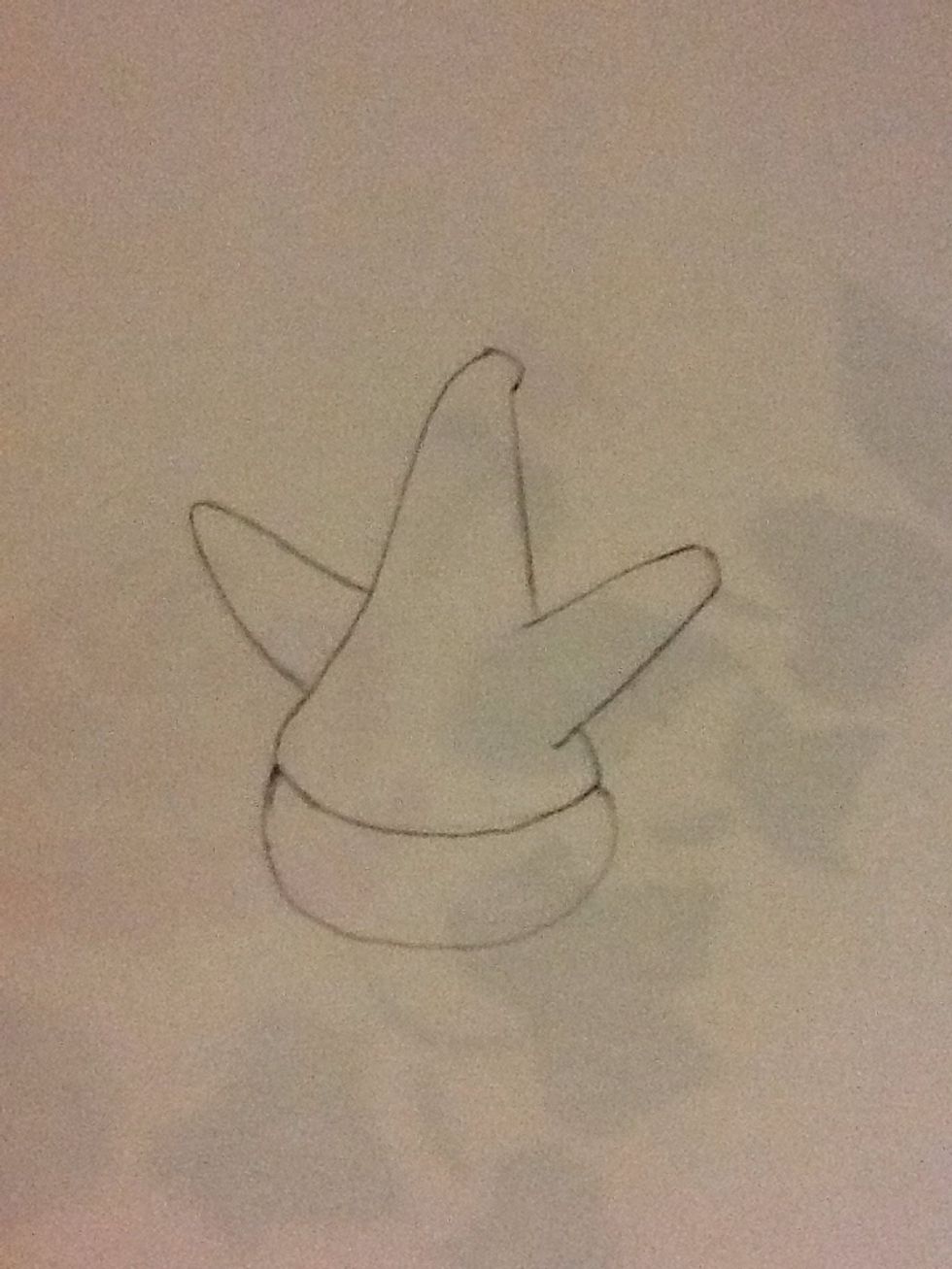 Then draw a semi-circle around the bottom of this stomach to make his pants.