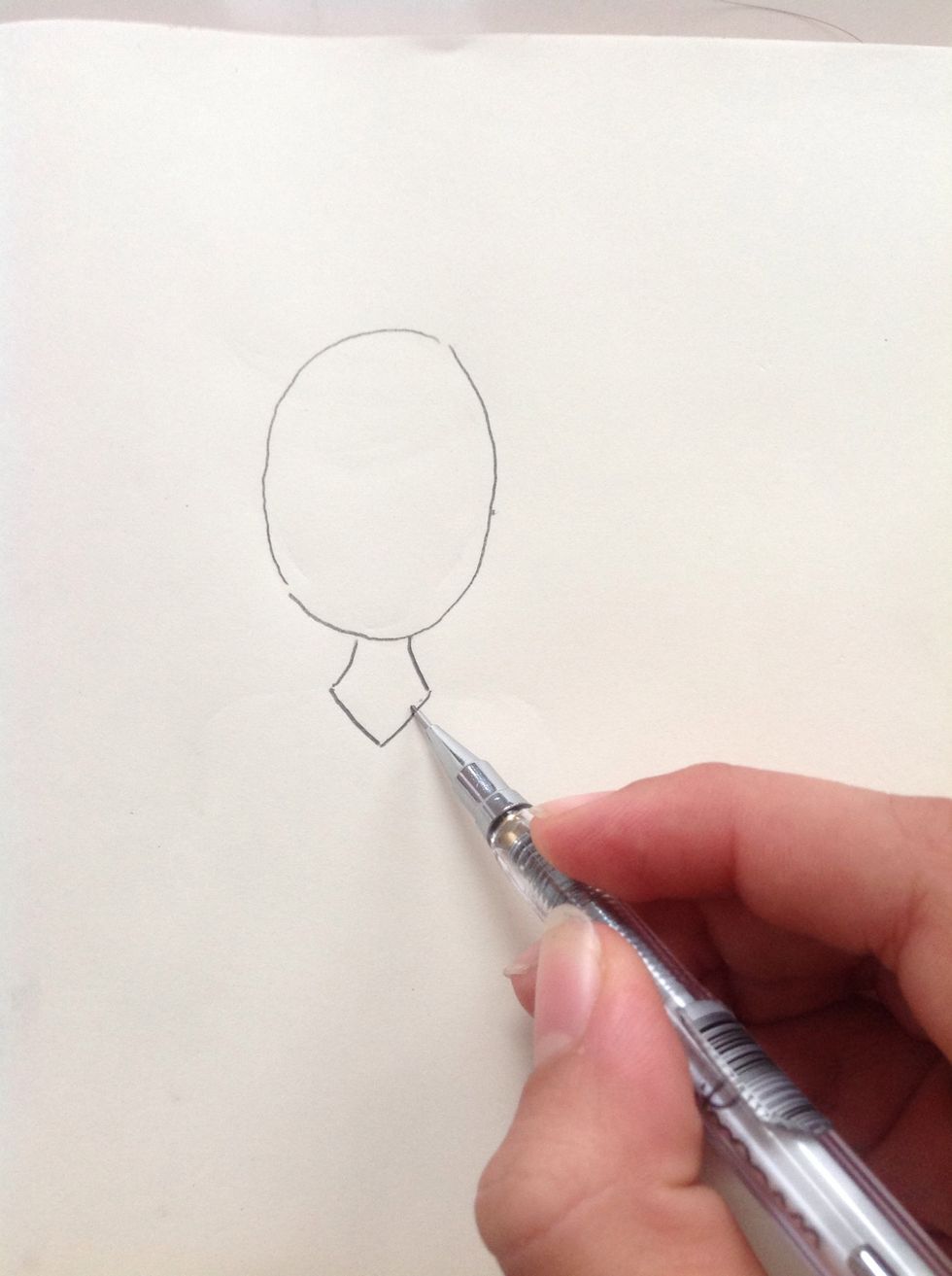 Then draw a simple neck...